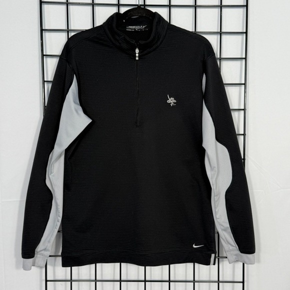 Nike Golf Therma Fit 1/4 Zip Pullover Mens Medium Black Athleisure Activewear - Picture 1 of 11